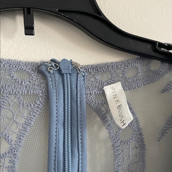 Pink Blush Blue Lace Dress - Picture 2 of 6